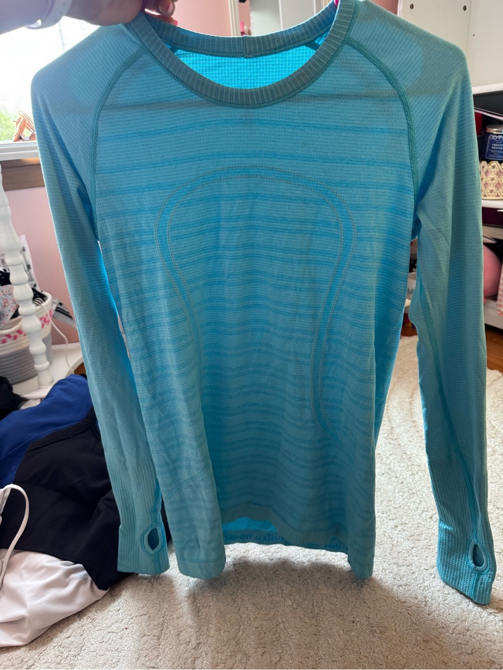 lululemon athletica Long Sleeve Tech Shirt in Light Blue